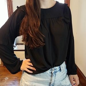 New Loft black long sleeve blouse